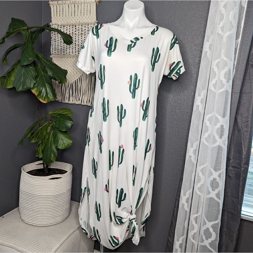 Cactus Maxi T-shirt Dress Small